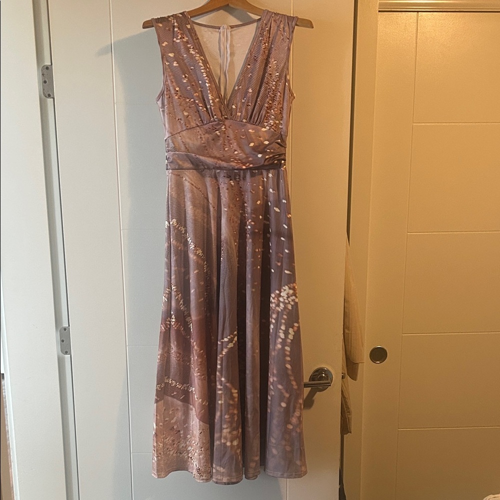 NWOT Elegant Purple Sleeveless Dress bought for a wedding.